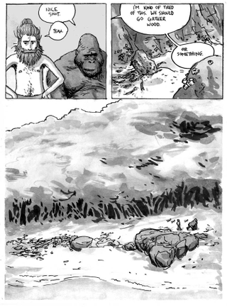 Illustration for article titled Read a bittersweet comic about a man shipwrecked with a talking gorilla
